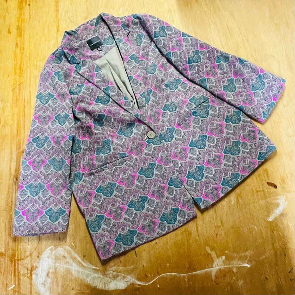 The Limited Pink Teal and Gray Blazer